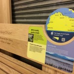 Inverclyde Coastal Trail, Oak bench with Multiguard® interpretive panels and routed elements