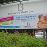 Large outdoor signage for Bannatyne's Health Club - with changeable panel